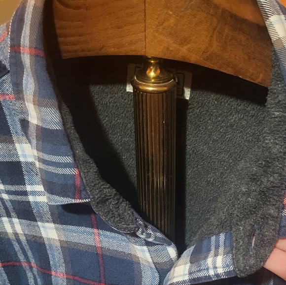 LL Bean Fleece Lined Flannel Shirt Shacket Flap Pockets Traditional Fit Size XL - Picture 4 of 6